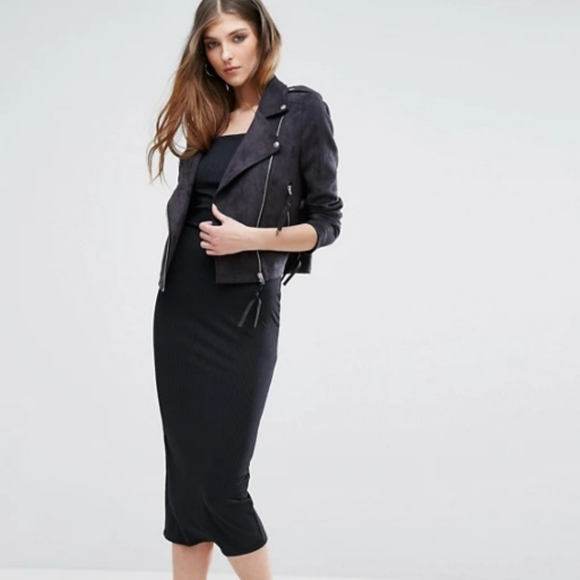 Missguided moto faux Suede Jacket - Picture 2 of 9